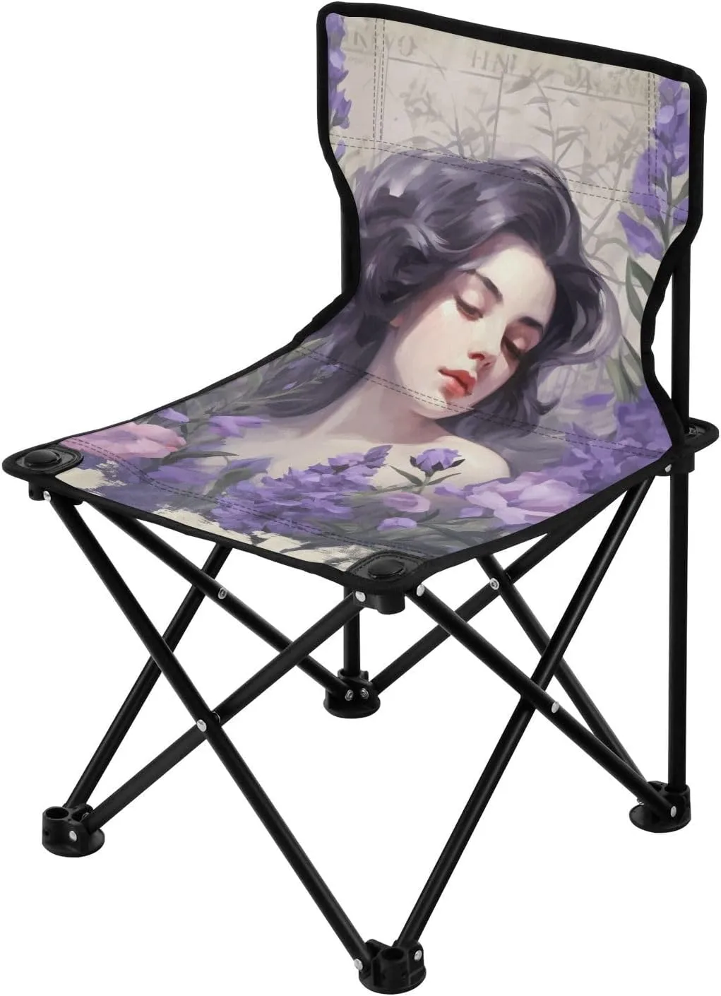 Peppermint Girl Portable Outdoor Folding Chair Anti-Slip Padded Oxford Cloth Stool Camping Chair Small for Beach Hiking Fishing Gardening Quad Camp Chair
