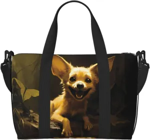 Phayah Fox Cat With Big Ears Travel Duffel Bag Handbag Carry-On Luggage Bag Overnight Foldable Unisex Airline Travel Personal Items Bag