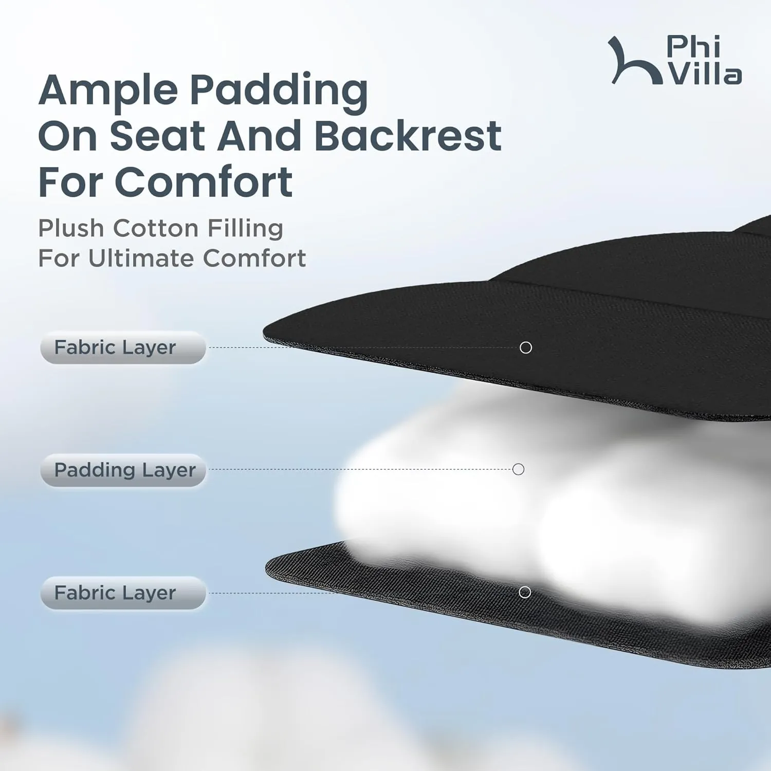 PHI VILLA XXL Oversized Padded Zero Gravity Chair, Foldable Patio Recliner, 30" Wide Seat Anti Gravity Lounger with Cup Holder, Support 400 LBS (Navy Blue)