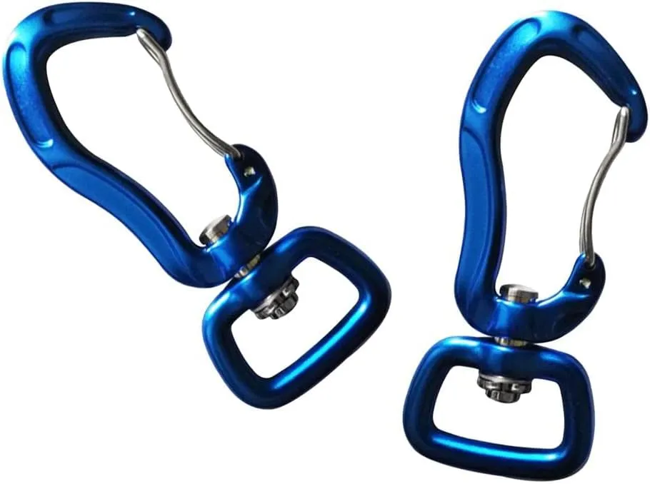 pistro 2pcs/Set Carabiner with Swivel Eye Hanging Connecting Hook for Camping Hiking Fishing Outdoor