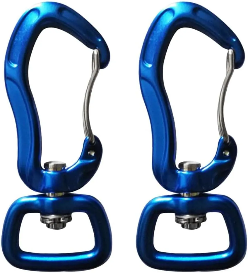 pistro 2pcs/Set Carabiner with Swivel Eye Hanging Connecting Hook for Camping Hiking Fishing Outdoor