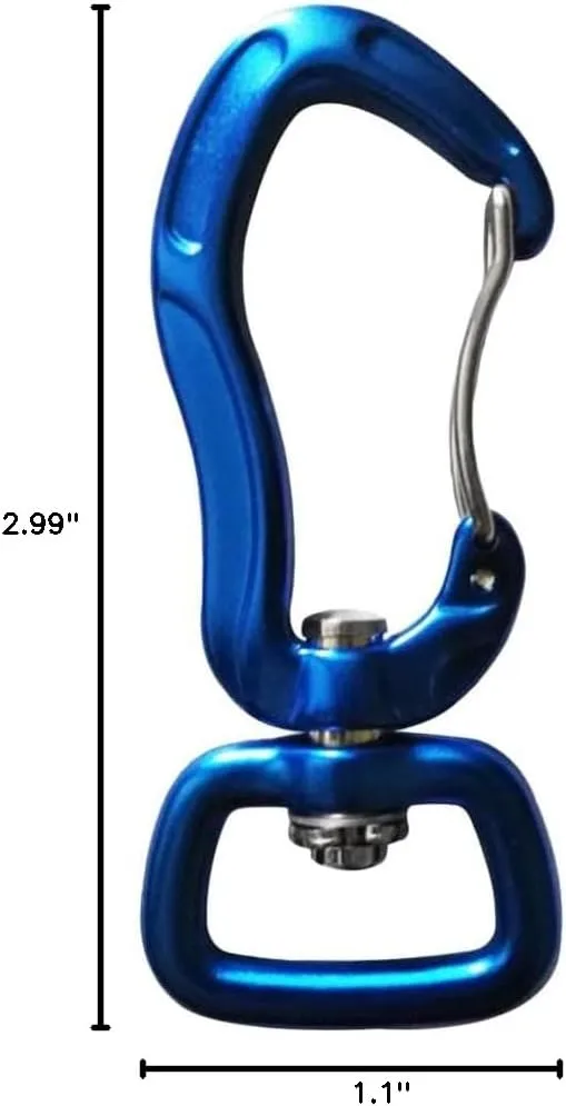 pistro 2pcs/Set Carabiner with Swivel Eye Hanging Connecting Hook for Camping Hiking Fishing Outdoor