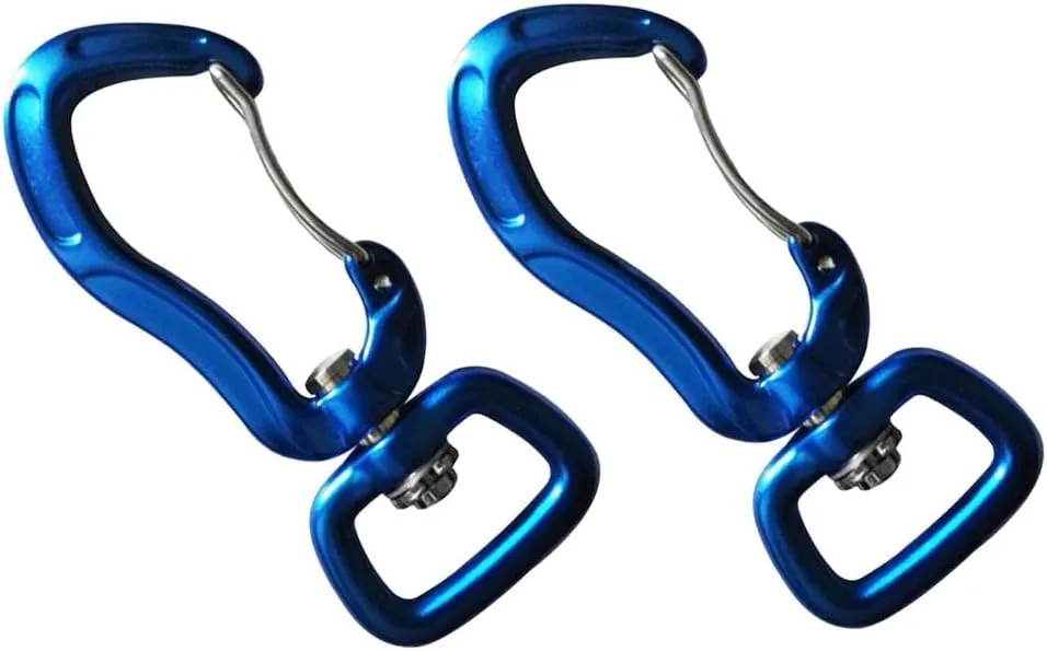 pistro 2pcs/Set Carabiner with Swivel Eye Hanging Connecting Hook for Camping Hiking Fishing Outdoor