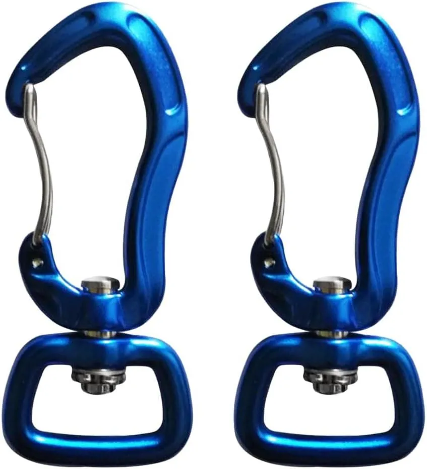 pistro 2pcs/Set Carabiner with Swivel Eye Hanging Connecting Hook for Camping Hiking Fishing Outdoor