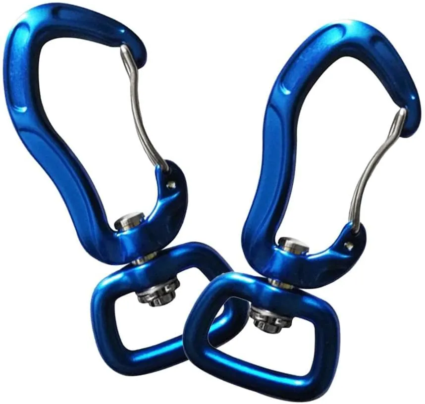 pistro 2pcs/Set Carabiner with Swivel Eye Hanging Connecting Hook for Camping Hiking Fishing Outdoor