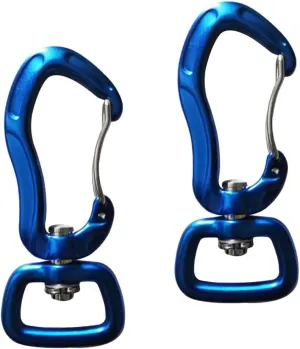 pistro 2pcs/Set Carabiner with Swivel Eye Hanging Connecting Hook for Camping Hiking Fishing Outdoor
