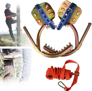 Pole Climbing Spikes, Tree Climbing Gear with Safe Belt, Adjustable Tree Climbing Spikes for Climbing Hunting Observation Picking Fruit,400model