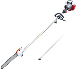 Pole Saw 16-FT Height Reachable Powerful Gas Pole Chainsaw 42.7CC 2-Cycle Cordless Extension Pole Saw with 11 inch Cutting Bar Tree Trimmer Long Reach Saw