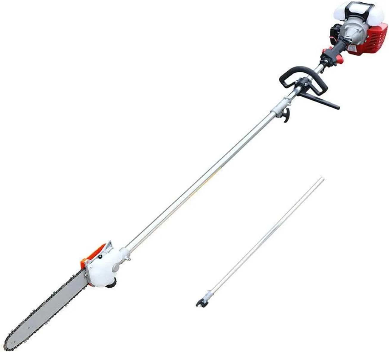Pole Saw 16-FT Height Reachable Powerful Gas Pole Chainsaw 42.7CC 2-Cycle Cordless Extension Pole Saw with 11 inch Cutting Bar Tree Trimmer Long Reach Saw