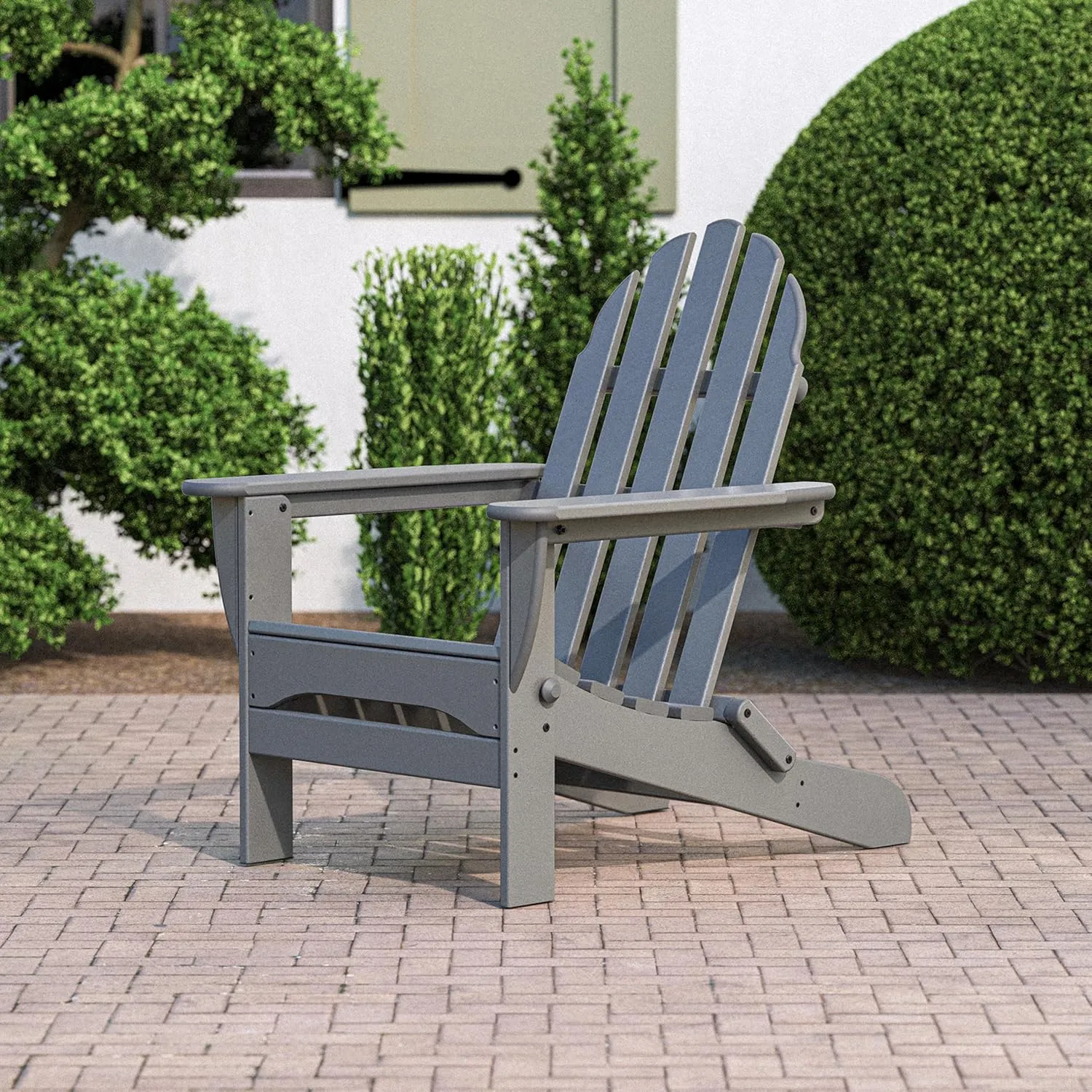 POLYWOOD AD5030GY Classic Folding Adirondack, Slate Grey