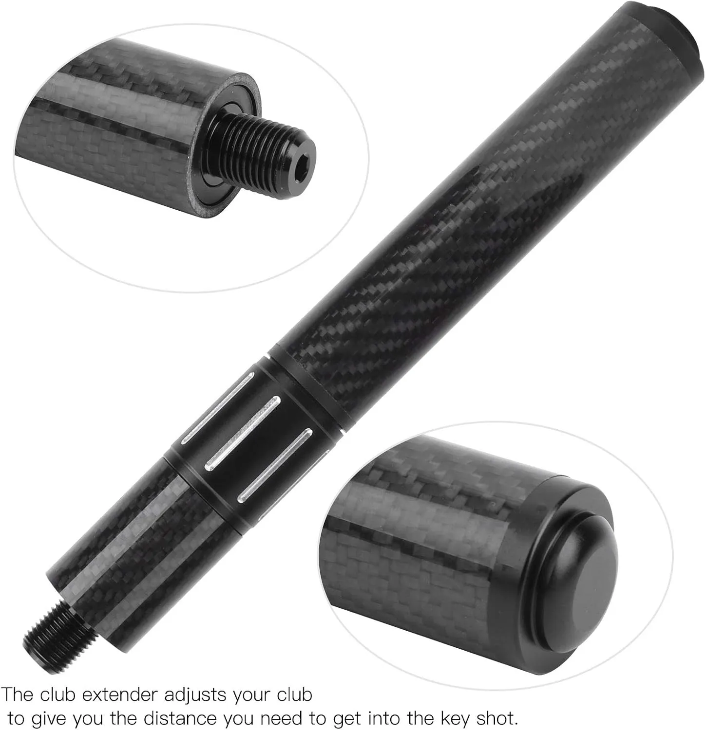 Pool Extension, Pool Extension Pole Sand Grinding Handle Carbon Fiber   Aluminum Adjustable Telescopic Billiard Extension for MEZZ PREOAIDR Billiards