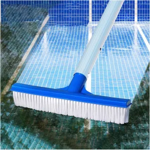 Pool Safety Hook/Fishing Net/Brush with Adjustable Length Pole, Multi-Purpose Swimming Pools Accessories for Pond/Boat/Water Park/Reservoir, Easy to Install(Brush,2 ft~3.3 ft)