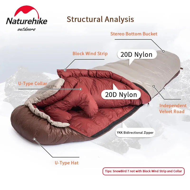 Portable 20D Mummy Outdoor Camping Sleeping Bag - New Winter Hiking Sleeping Bag, 650FP Ultralight Duck Down