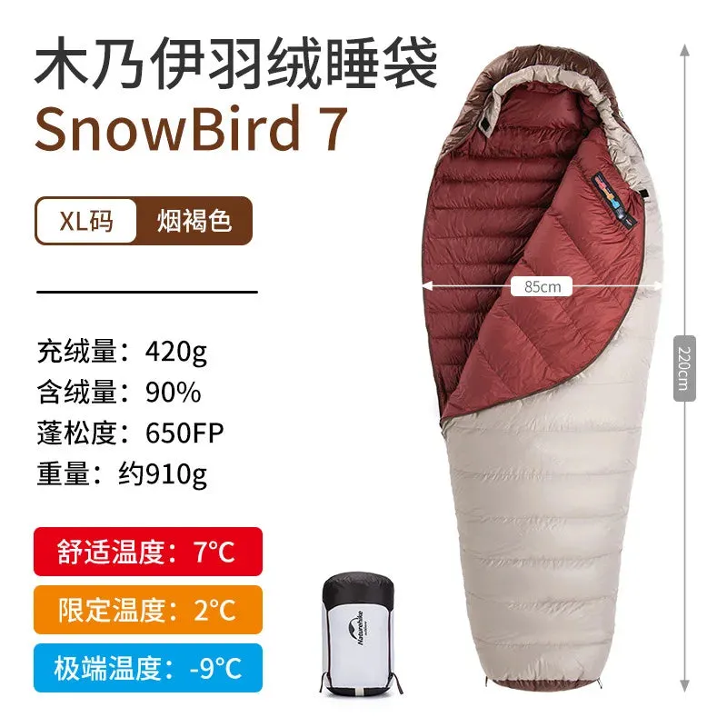 Portable 20D Mummy Outdoor Camping Sleeping Bag - New Winter Hiking Sleeping Bag, 650FP Ultralight Duck Down