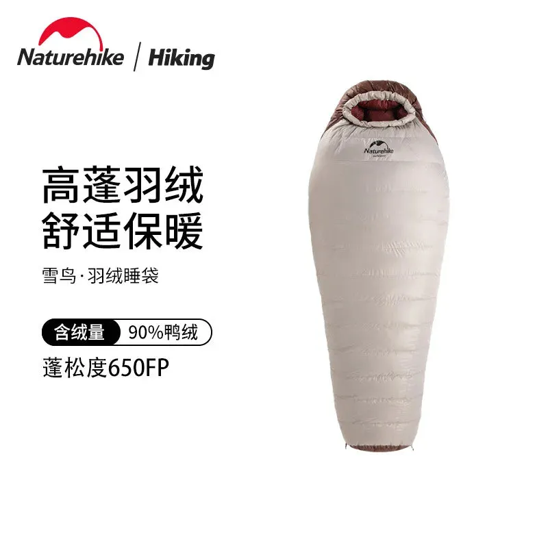 Portable 20D Mummy Outdoor Camping Sleeping Bag - New Winter Hiking Sleeping Bag, 650FP Ultralight Duck Down