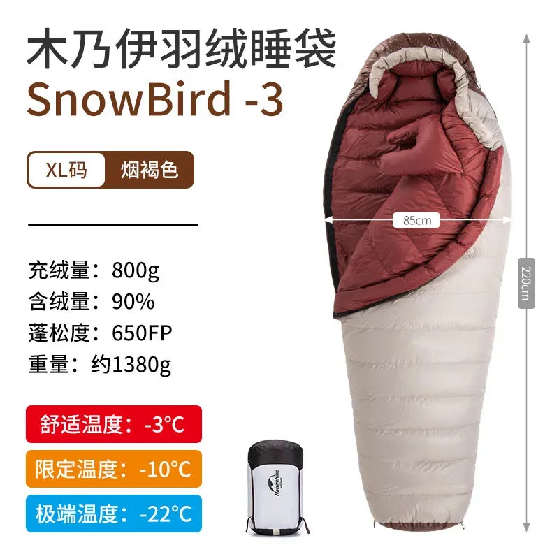 Portable 20D Mummy Outdoor Camping Sleeping Bag - New Winter Hiking Sleeping Bag, 650FP Ultralight Duck Down