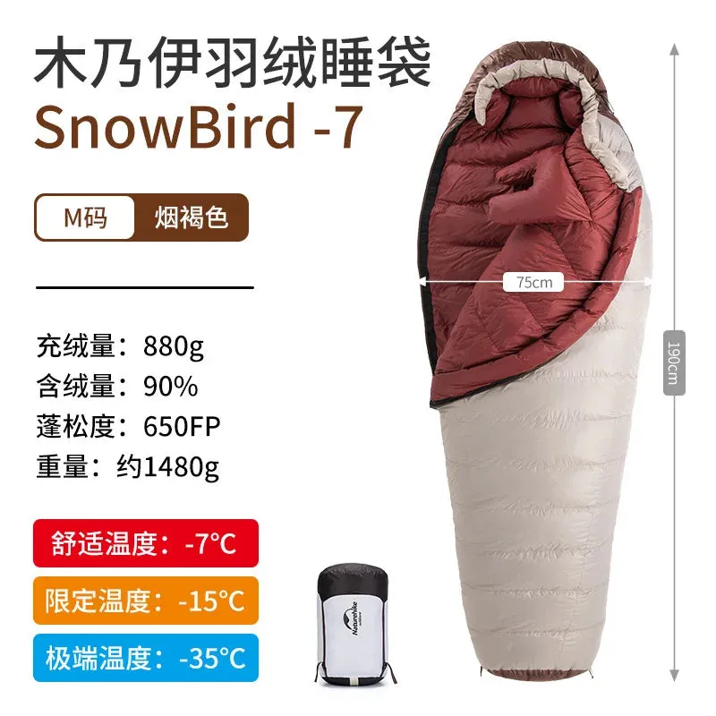 Portable 20D Mummy Outdoor Camping Sleeping Bag - New Winter Hiking Sleeping Bag, 650FP Ultralight Duck Down