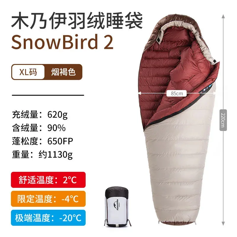 Portable 20D Mummy Outdoor Camping Sleeping Bag - New Winter Hiking Sleeping Bag, 650FP Ultralight Duck Down