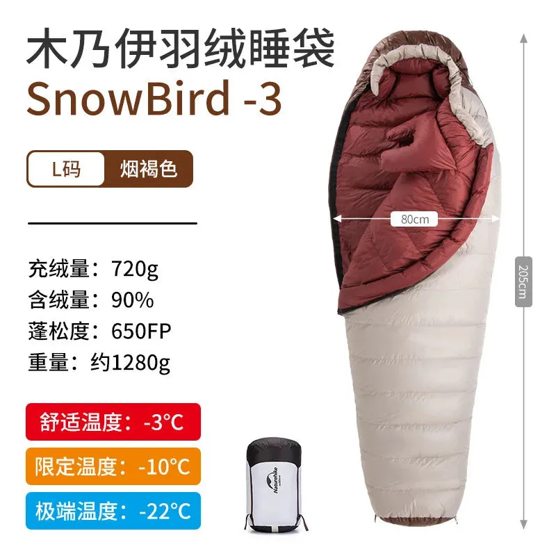 Portable 20D Mummy Outdoor Camping Sleeping Bag - New Winter Hiking Sleeping Bag, 650FP Ultralight Duck Down