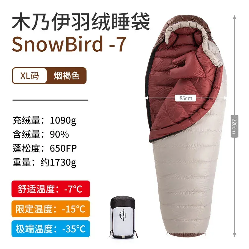 Portable 20D Mummy Outdoor Camping Sleeping Bag - New Winter Hiking Sleeping Bag, 650FP Ultralight Duck Down