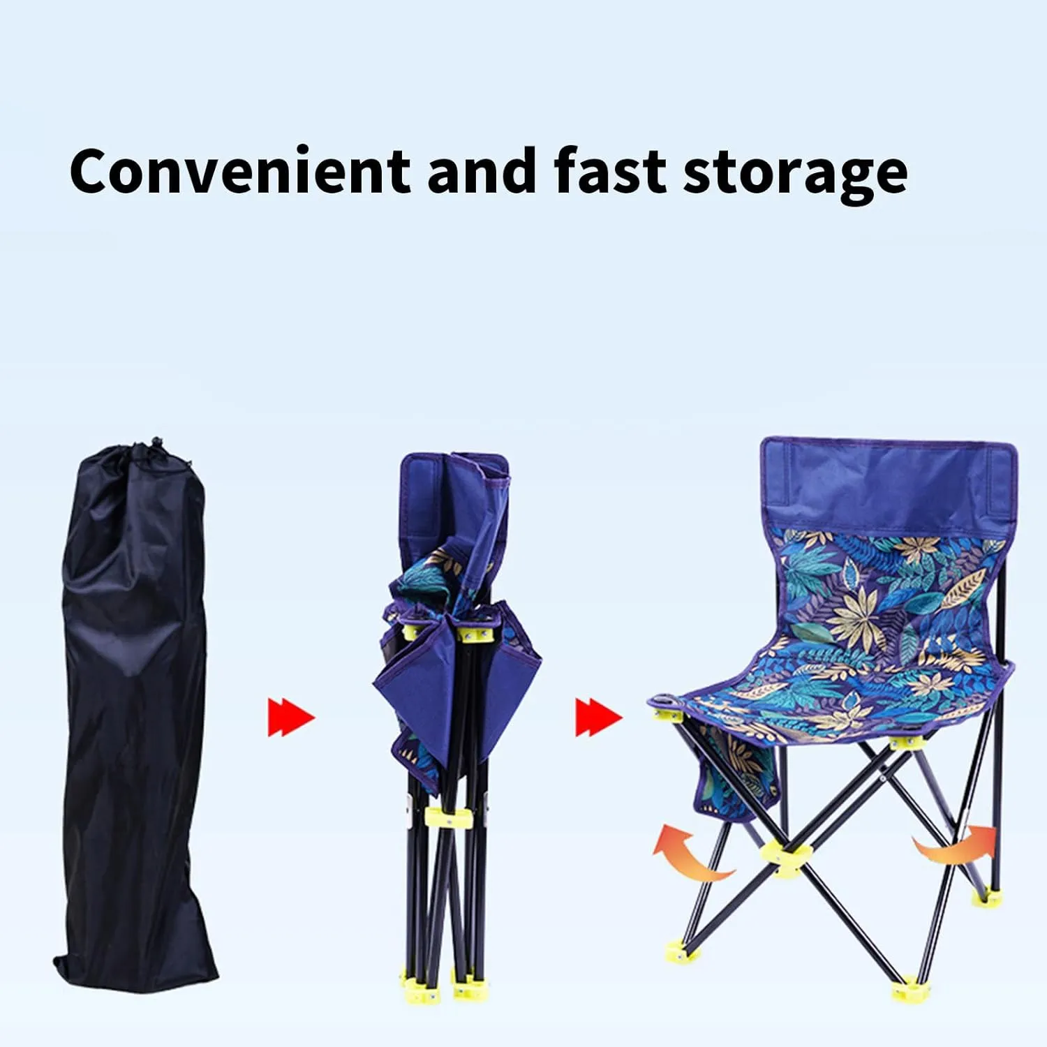 Portable Beach Chair Folding Camping Stool Portable Seats Fishing Chair for Camping Fishing Hikings Gardening Enduring