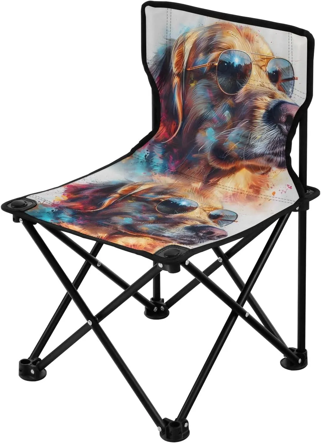 Portable Camping Folding Chairs Foldable Chair Small Golden Retriever Cool Lightweight Backpacking Outdoor Outside Fishing