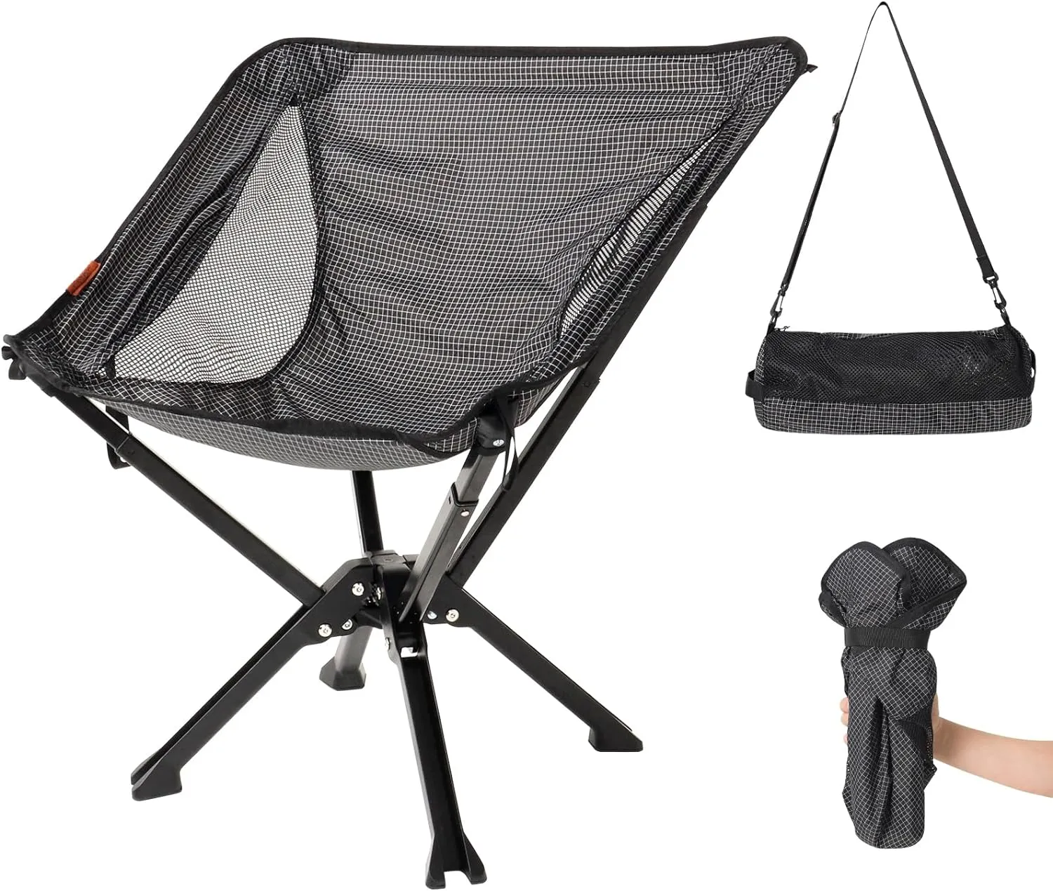 Portable Chair with Carry Bag - Durable and Ultra-Light Folding Chair for Camping - Supports 300 Lbs - Perfect for Outdoor Adventures-3 Year Warranty