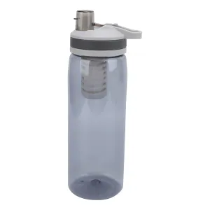 Portable Filtered Water Bottle for Camping Hiking Emergency Lightweight Water Purifier Bottle for Outdoor Adventure ABS Material (Grey)