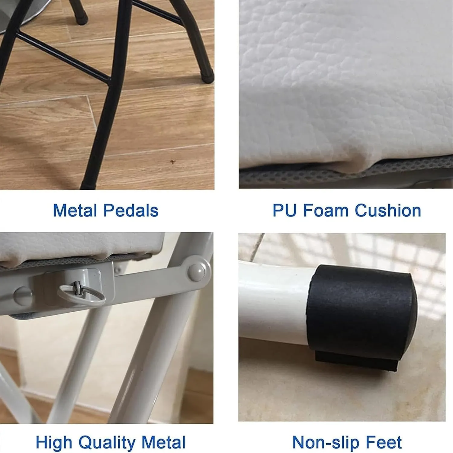 Portable Folding Bar Stool with Back Support & Footrest, Counter Height Chairs, Padded Seat, Lightweight & Compact Folding Stool for Home, Camping, Outdoor Use (10 65CM)