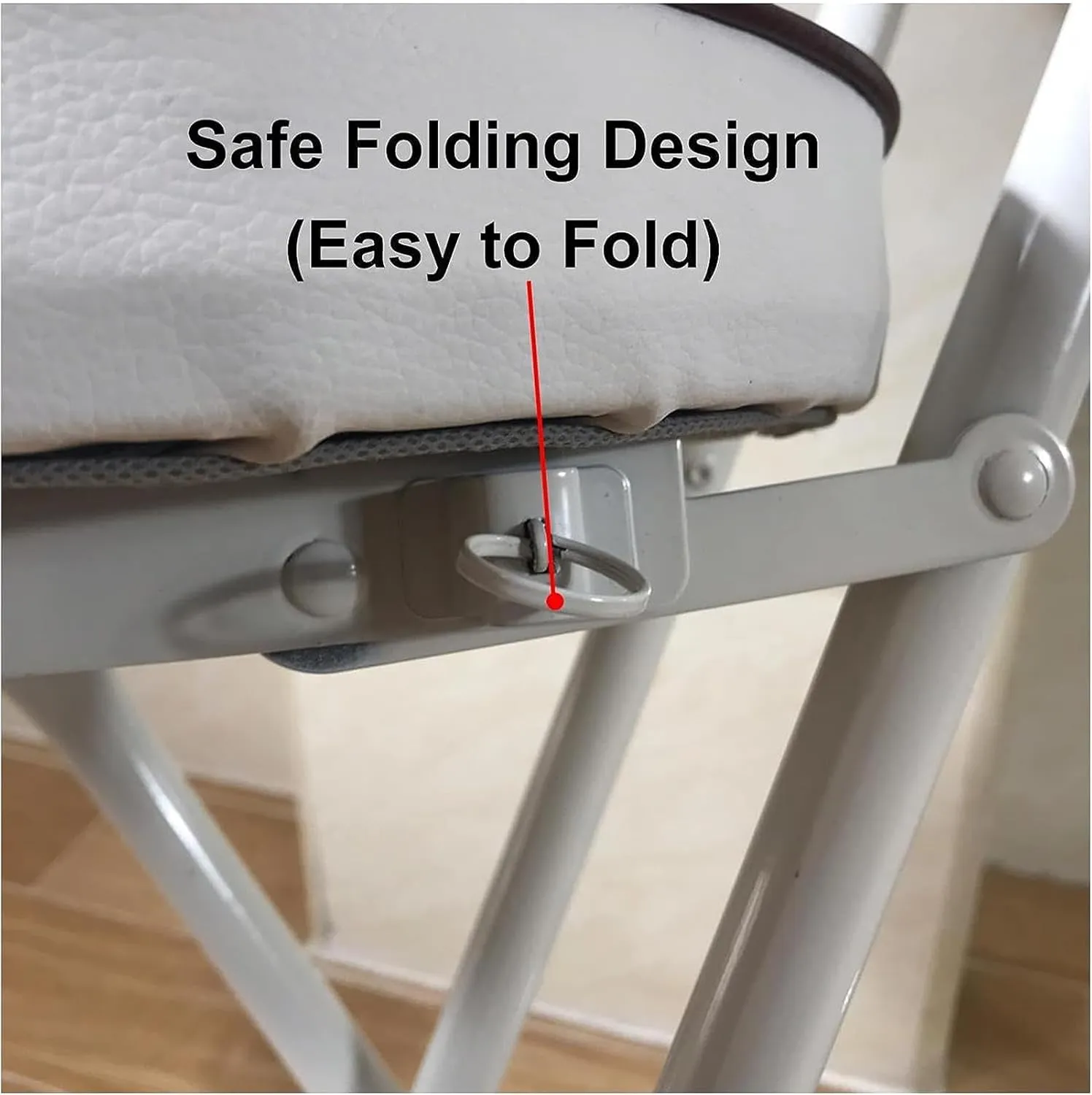 Portable Folding Bar Stool with Back Support & Footrest, Counter Height Chairs, Padded Seat, Lightweight & Compact Folding Stool for Home, Camping, Outdoor Use (10 65CM)