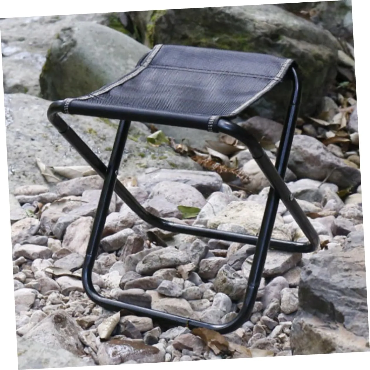 Portable Folding Stool Outdoor Chairs Chairs Fold up Stool Camping Supplies Steel Black