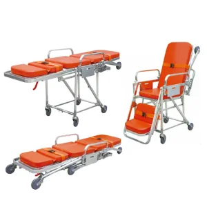 Portable Folding Stretcher, Lightweight EmergencyAmbulance Stretcher Alloy Emergency Medical Hospital Stretcher Wheeled Load Capacity159kg