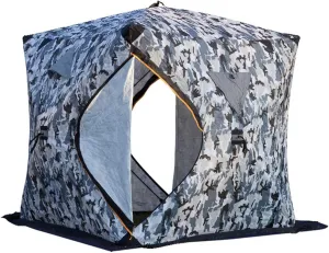 Portable Ice Fishing Shelter 3-4 Person Ice Fishing Tent Insulated Ice Fishing Shelter Thermal Ice Fishing Shanty with Insulated Layer for Winter Fishing (B Type 3~4 Person)
