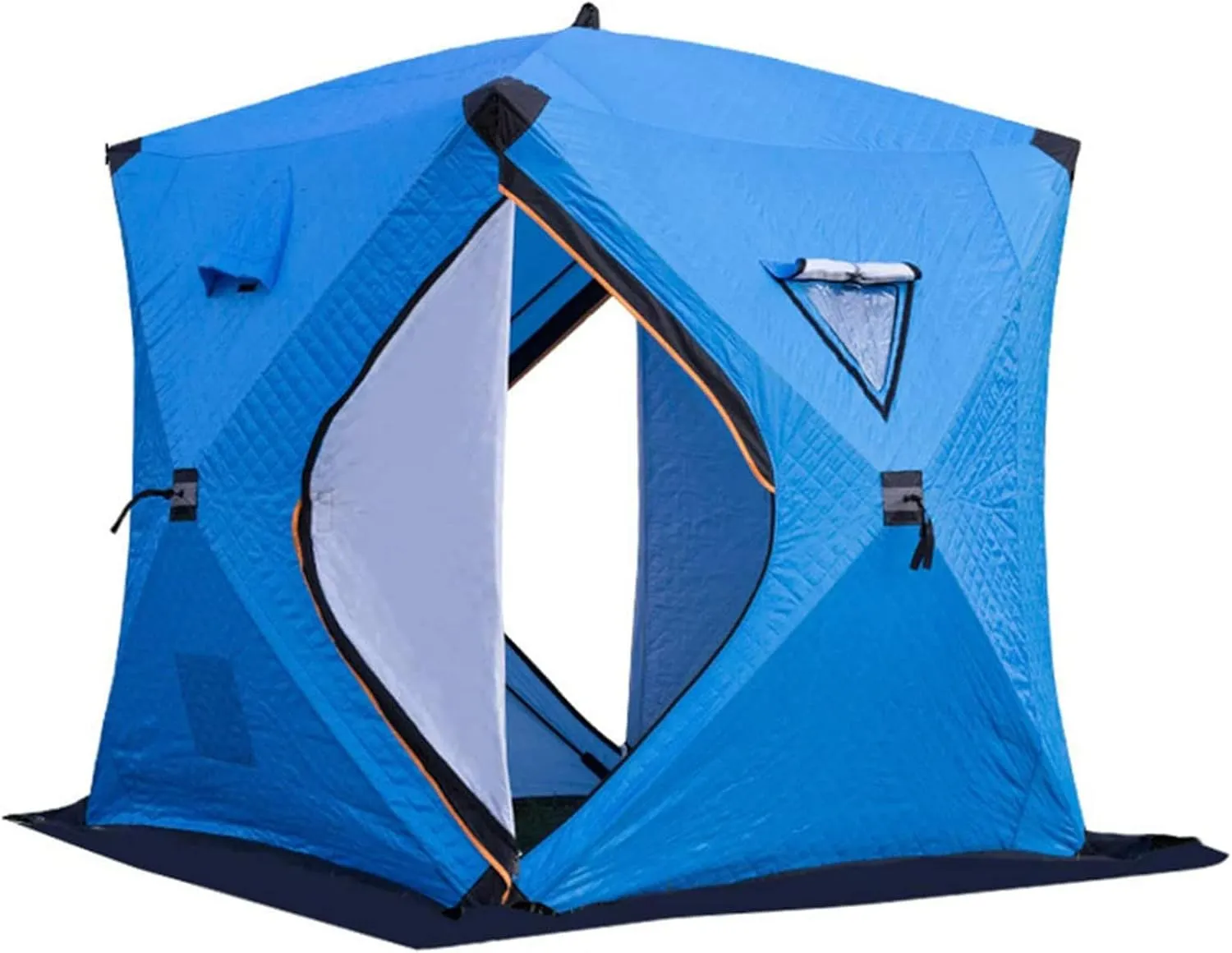 Portable Ice Fishing Shelter 3-4 Person Ice Fishing Tent Insulated Ice Fishing Shelter Thermal Ice Fishing Shanty with Insulated Layer for Winter Fishing