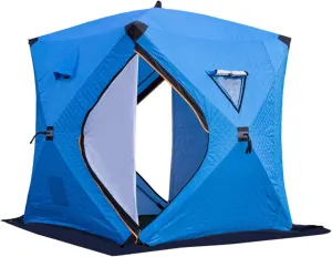 Portable Ice Fishing Shelter 3-4 Person Ice Fishing Tent Insulated Ice Fishing Shelter Thermal Ice Fishing Shanty with Insulated Layer for Winter Fishing