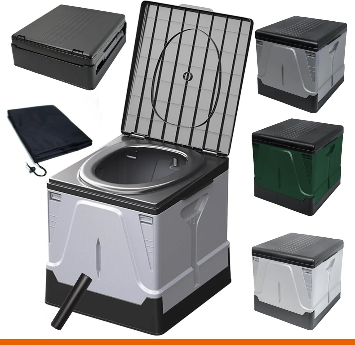 Portable Outdoor Toilet for Camping, RV, Travel | Emergency Toilet for Car, Hiking, Beach & Long Trips | Adult Portable Potty with Carry Bag