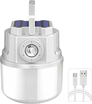 Portable Solar-Powered Emergency Lantern with Type-C, Ideal for Camping