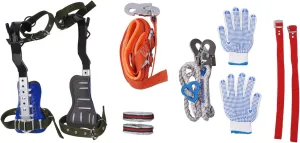 Portable Tree Climbing Spike Set Adjustable Pole Climbing Gear Kit   Safety Belt,Tree Climbing Spikes Tool for Climbing Trees, Picking Fruit, Outdoor