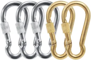 PROND Locking Carabiners, Heavy Duty Carabiner, 316 Stainless Steel Screw Lock Carabiner Hooks