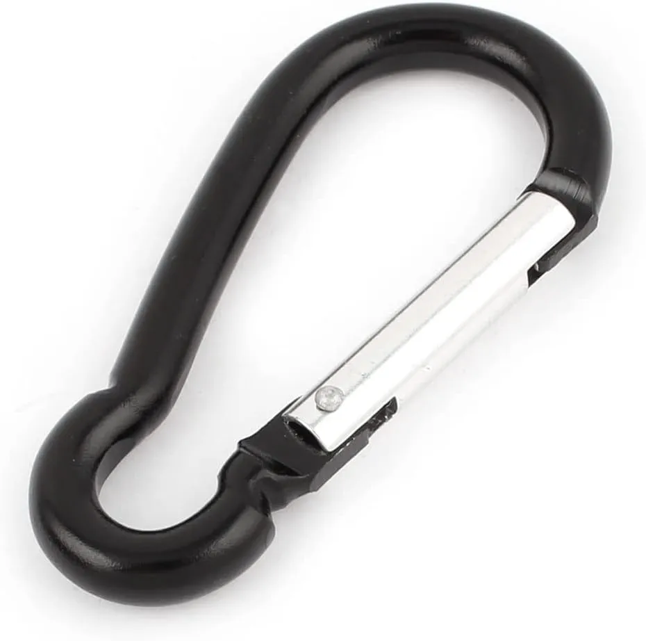 Qtqgoitem Aluminum Alloy Spring Loaded Locking Carabiner Hook 8cm Long Black (Model: d24 218 fdd 902 e77)