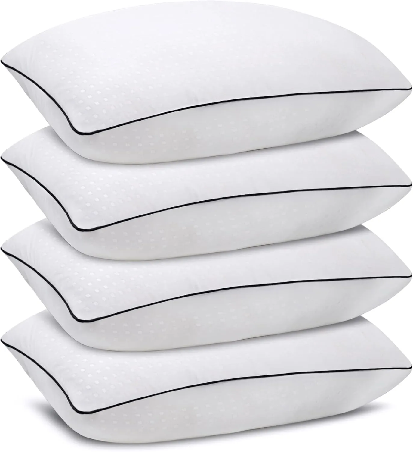 Queen Size Bed Pillows for Sleeping 4 Pack,Luxury Hotel Pillows,Comfortable and Supportive,Machine Washable,Suitable for Stomach,Back and Side Sleepers.