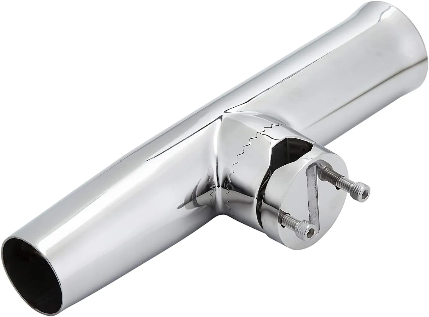 Rail Mount Fishing Rod Holder, Stainless Steel Tournament Style Clamp on Fishing Pole Holder for Rails 1" to 1.26"