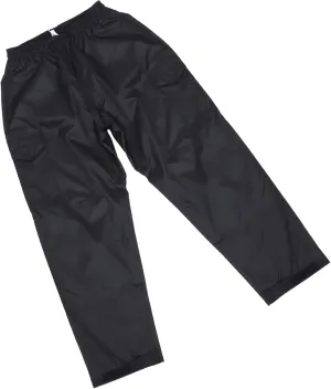 Rainproof Pants Waterproof Pants Double-Layered Wear-Resistant Breathable Elastic Waistband Black