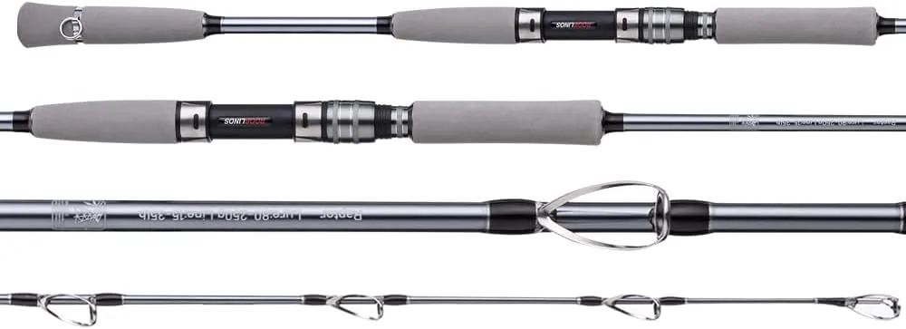 Raptor Saltwater Fishing Rod 6 Foot Spinning Casting 2 Pieces Offshore Boat Pole 27T High Carbon Fiber Baitcaster Lightweight Stainless Steel Guides Bass Trout Catfish Boat Fishing Rod