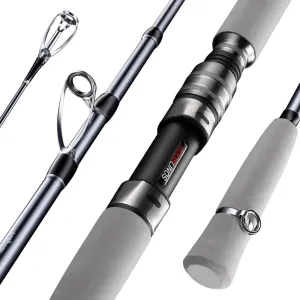 Raptor Saltwater Fishing Rod 6 Foot Spinning Casting 2 Pieces Offshore Boat Pole 27T High Carbon Fiber Baitcaster Lightweight Stainless Steel Guides Bass Trout Catfish Boat Fishing Rod