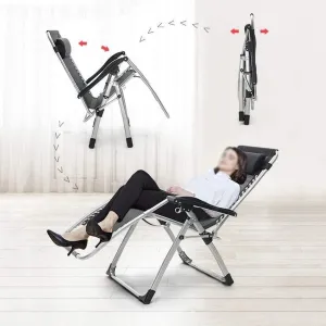 Recliner Chair, Folding Deck Chair, Portable Folding Recliner, for Outdoor Travel, Beach Camping, Garden Deck