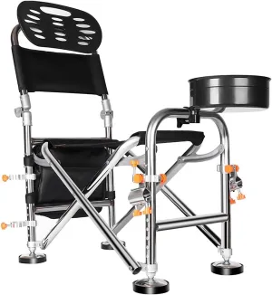 Recliner Chair,Folding Fishing Chair, Portable Stainless Steel All-Terrain Desk Fishing Chair Padded Seat Breathable for Fishing and Lunch Breaks