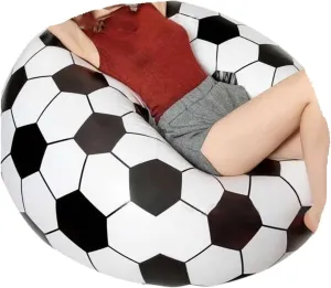 Recliner Outdoor Portable Funny Sofa Inflatable Folding Lazy Bean Bag Sofas Chair Puff Couch Living Room Footstool Beach Inflatable Bed Portable (Color : Football)