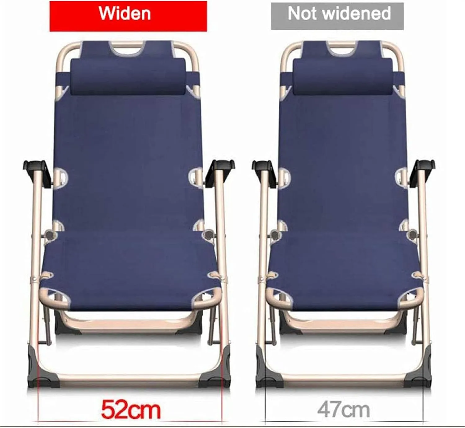 Reclining Folding Chair, Portable Adjustable Adjustable Recliner Lounger, Folding Garden Loungers, Camping Hinge, Lounger and Folding Deck(B)