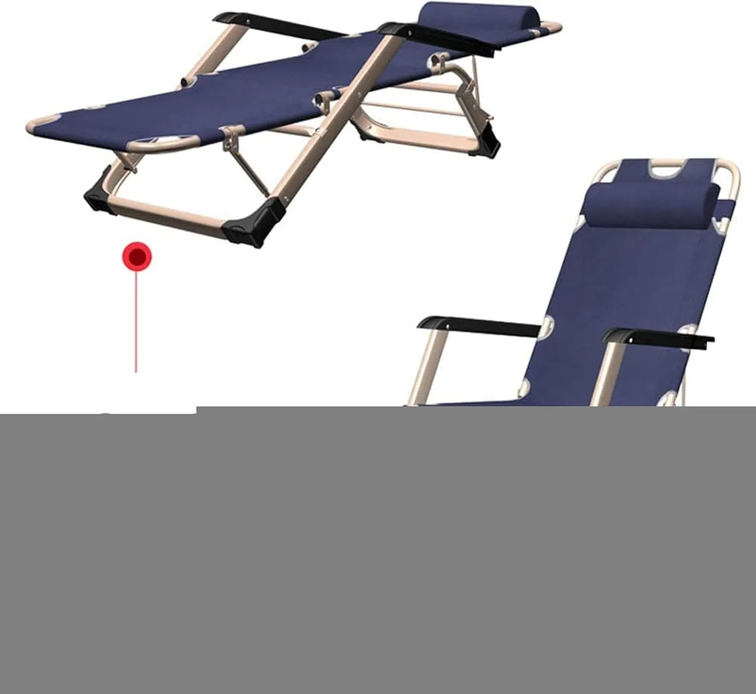Reclining Folding Chair, Portable Adjustable Adjustable Recliner Lounger, Folding Garden Loungers, Camping Hinge, Lounger and Folding Deck(B)